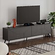HABITAT ET JARDIN - Meuble TV en bois "Dune" - 180 x 29 x 50 cm - Gris anthracite - vignette