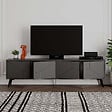 HABITAT ET JARDIN - Meuble TV en bois "Dune" - 180 x 29 x 50 cm - Gris anthracite - vignette