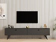 HABITAT ET JARDIN - Meuble TV en bois "Parlak" - 160 x 25 x 40 cm - Gris anthracite - vignette