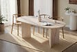 HABITAT ET JARDIN - Table à manger en bois "Sabella" 200 x 90 x 75 cm - Travertin - vignette