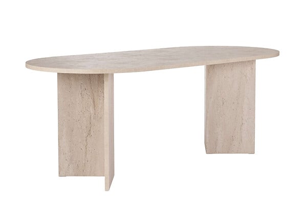 HABITAT ET JARDIN - Table à manger en bois "Sabella" 200 x 90 x 75 cm - Travertin - large