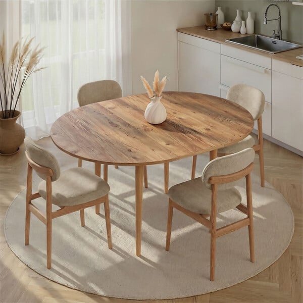HABITAT ET JARDIN - Table à manger extensible en bois "Viona" 100 x 100 x 75 cm - Pin atlantique - large