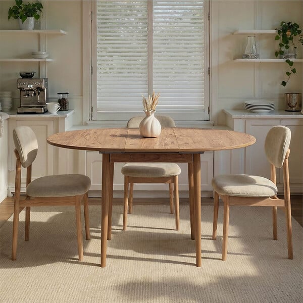 HABITAT ET JARDIN - Table à manger extensible en bois "Viona" 100 x 100 x 75 cm - Pin atlantique - large