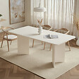 HABITAT ET JARDIN - Table à manger en bois "Linza" 180 x 90 x 75 cm - Blanc de bois - vignette