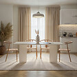 HABITAT ET JARDIN - Table à manger en bois "Linza" 180 x 90 x 75 cm - Blanc de bois - vignette