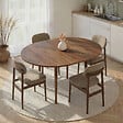 HABITAT ET JARDIN - Table à manger extensible en bois "Viona" 100 x 100 x 75 cm - Barok Walnut - vignette
