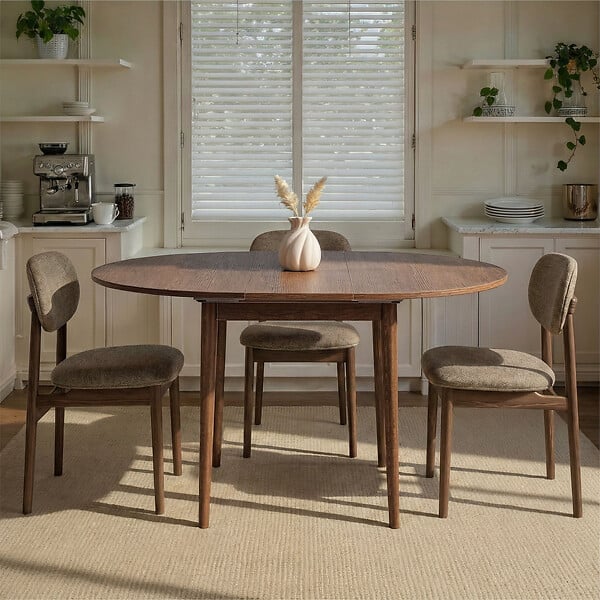 HABITAT ET JARDIN - Table à manger extensible en bois "Viona" 100 x 100 x 75 cm - Barok Walnut - large