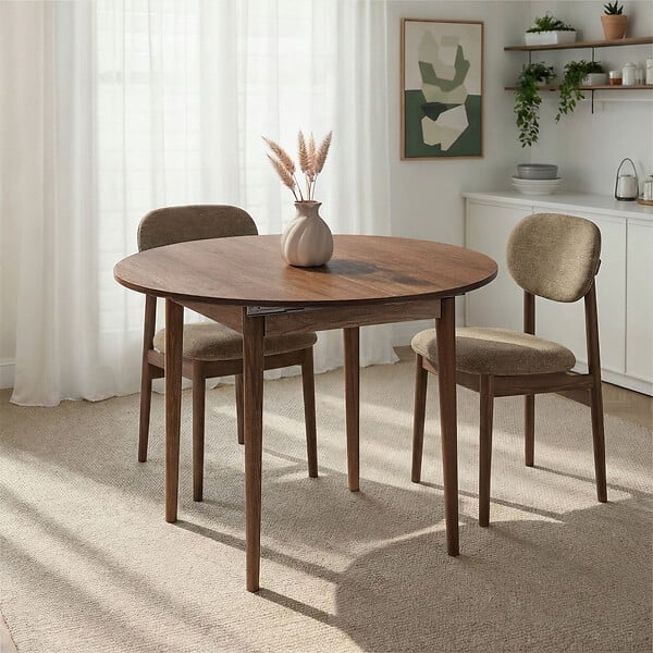 HABITAT ET JARDIN - Table à manger extensible en bois "Viona" 100 x 100 x 75 cm - Barok Walnut - large