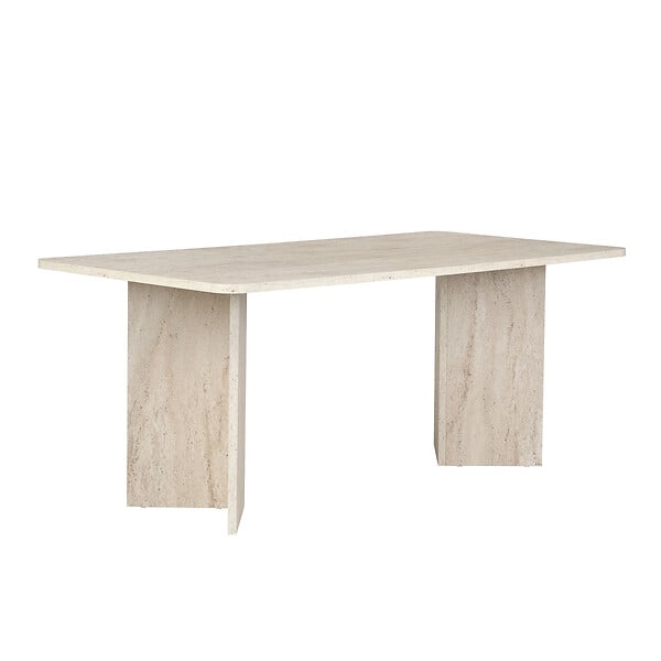 HABITAT ET JARDIN - Table à manger en bois "Linza" 180 x 90 x 75 cm - Travertin - large
