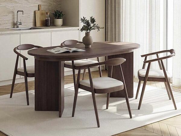 HABITAT ET JARDIN - Table repas extensible en bois 160/200 cm "Sorell" - 8 places - Marron - large