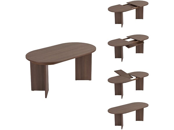 HABITAT ET JARDIN - Table repas extensible en bois 160/200 cm "Sorell" - 8 places - Marron - large