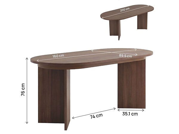 HABITAT ET JARDIN - Table repas extensible en bois 160/200 cm "Sorell" - 8 places - Marron - large