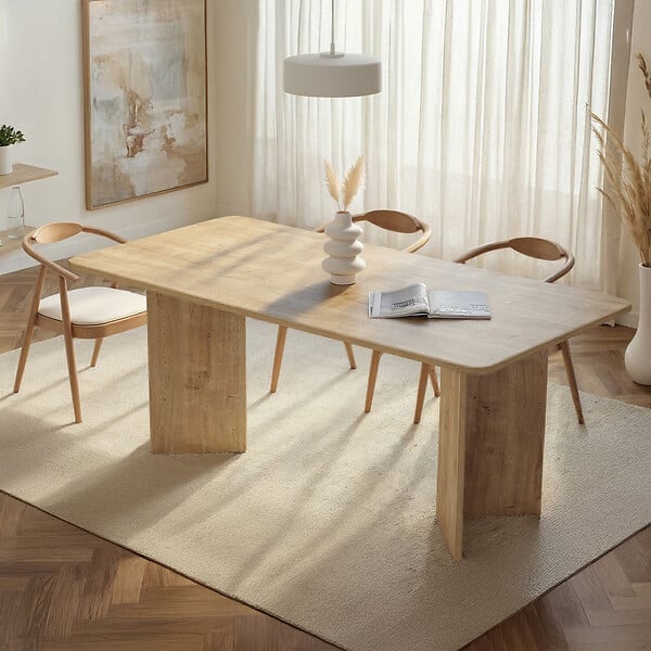 HABITAT ET JARDIN - Table à manger en bois "Linza" 180 x 90 x 75 cm - Chêne à miel - large
