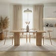 HABITAT ET JARDIN - Table à manger en bois "Linza" 180 x 90 x 75 cm - Chêne à miel - vignette