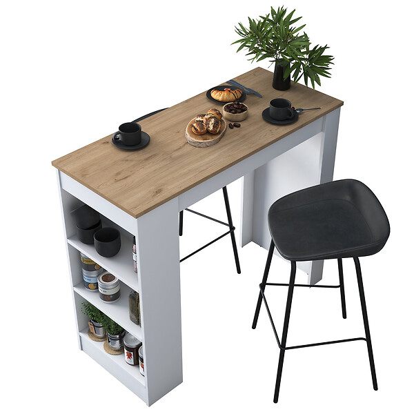 HABITAT ET JARDIN - Table de repas en bois "Juan" - 120 x 50 x 100 cm - Marron - large