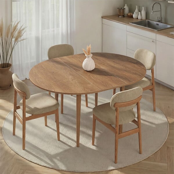 HABITAT ET JARDIN - Table à manger extensible en bois "Viona" 100 x 100 x 75 cm - Le chêne de Kafka - large