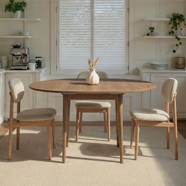 HABITAT ET JARDIN - Table à manger extensible en bois "Viona" 100 x 100 x 75 cm - Le chêne de Kafka - large