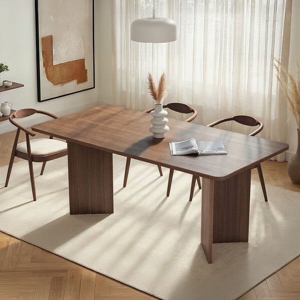 HABITAT ET JARDIN - Table à manger en bois "Linza" 180 x 90 x 75 cm - Noyer - large