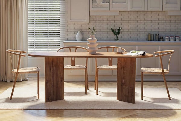 HABITAT ET JARDIN - Table à manger en bois "Sabella" 200 x 90 x 75 cm - Pin atlantique - large