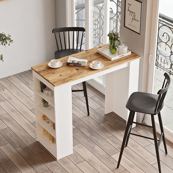 HABITAT ET JARDIN - Table de repas en bois "Setup" - 120 x 52 x 102 cm - Marron - large