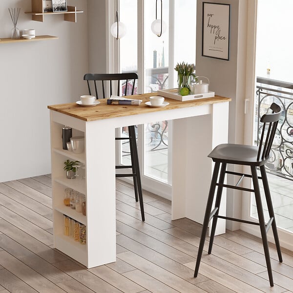 HABITAT ET JARDIN - Table de repas en bois "Setup" - 120 x 52 x 102 cm - Marron - large