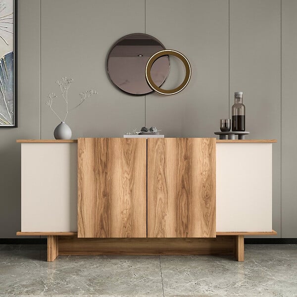 HABITAT ET JARDIN - Buffet en bois "Diana" - 180 x 40 x 81 cm - Beige - large