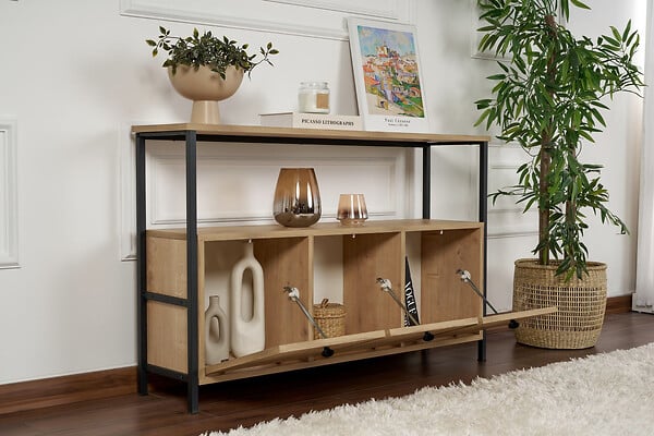 HABITAT ET JARDIN - Buffet en bois "Solace" - 120 x 30 x 77 cm - Beige - large