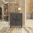 HABITAT ET JARDIN - Buffet en bois "Makro" - 70 x 35 x 90 cm - Gris anthracite - vignette