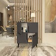 HABITAT ET JARDIN - Buffet en bois "Makro" - 70 x 35 x 90 cm - Gris anthracite - vignette