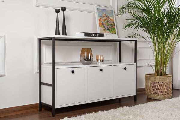 HABITAT ET JARDIN - Buffet en bois "Solace" - 120 x 30 x 77 cm - Blanc - large