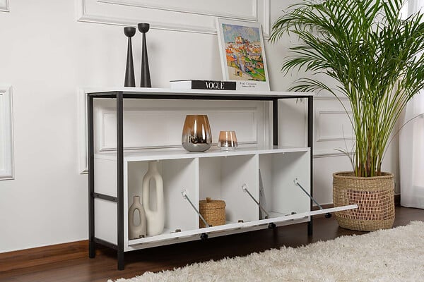 HABITAT ET JARDIN - Buffet en bois "Solace" - 120 x 30 x 77 cm - Blanc - large