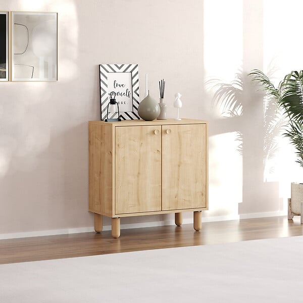 HABITAT ET JARDIN - Buffet en bois "Lina" - 72 x 36 x 73 cm - Beige - large