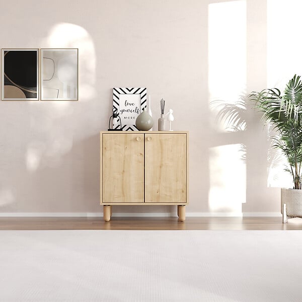 HABITAT ET JARDIN - Buffet en bois "Lina" - 72 x 36 x 73 cm - Beige - large