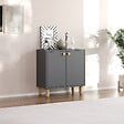 HABITAT ET JARDIN - Buffet en bois "Lina" - 72 x 36 x 73 cm - Gris anthracite - vignette