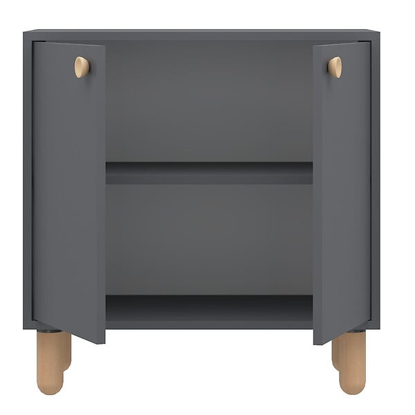HABITAT ET JARDIN - Buffet en bois "Lina" - 72 x 36 x 73 cm - Gris anthracite - large