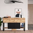 HABITAT ET JARDIN - Buffet en bois "Mel" - 140 x 43 x 84 cm - Beige - vignette