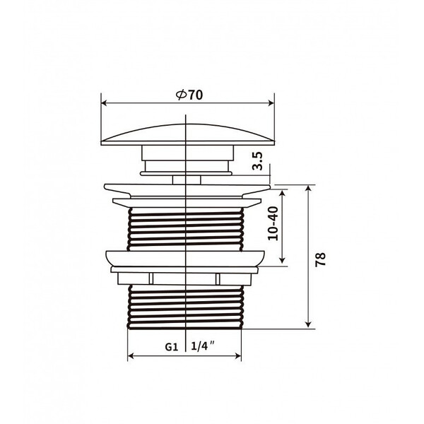 SWISS AQUA TECHNOLOGIES - Bonde à écoulement libre Infinitio 5/4" sans trop-plein pour lavabos et vasques, bleu mat (PZATKALBLM) - large