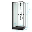 AURLANE - Cabine de douche intégrale 80x80x200 cm carrée - Portes coulissantes - Receveur Noir Mat - vignette