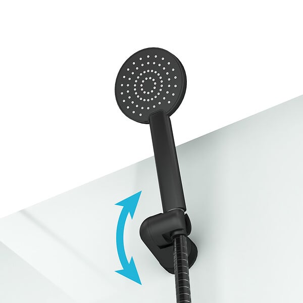 AURLANE - Cabine de douche intégrale 80x80x200 cm carrée - Portes coulissantes - Receveur Noir Mat - large