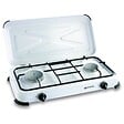 KEMPER - Plaque de cuisson Gaz 2 feux portable 2600W Blanc Couvercle amovible - Réchaud Camping Cuisine Exterieure KEMPER - vignette