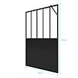 AURLANE - Paroi de douche 120x200 cm type Verriere - Verre trempe et Structure aluminium noir mat - vignette