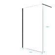 AURLANE - Paroi de Douche 120x200cm en Verre Trempé Transparent 8mm Anticalcaire - Profilé Noir Mat - LINA - vignette