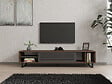 HABITAT ET JARDIN - Meuble TV en bois "Eray" - 160 x 40 x 35 cm - Noyer, Anthracite - vignette