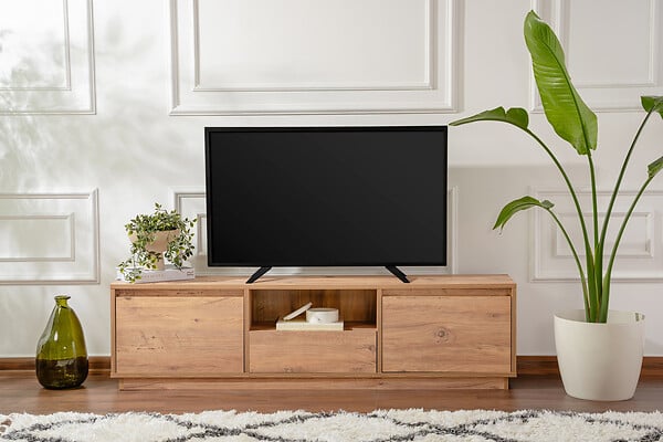 HABITAT ET JARDIN - Meuble TV en bois "Vanguard" - 160 x 29 x 42 cm - Pin atlantique - large