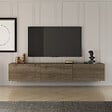 HABITAT ET JARDIN - Meuble TV en bois "West" - 150 x 32 x 30 cm - Noyer - vignette