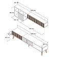 HABITAT ET JARDIN - Meuble TV en bois "Milan" - 180 x 35 x 40 cm - Noyer, Anthracite - vignette