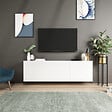 HABITAT ET JARDIN - Meuble TV en bois "White" - 150 x 31 x 44 cm - Blanc - vignette