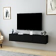 HABITAT ET JARDIN - Meuble TV en bois "Denby" - 160 x 31 x 29 cm - Noir - vignette