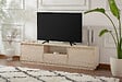 HABITAT ET JARDIN - Meuble TV en bois "Vanguard" - 160 x 29 x 42 cm - Travertin - vignette