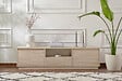 HABITAT ET JARDIN - Meuble TV en bois "Vanguard" - 160 x 29 x 42 cm - Travertin - vignette